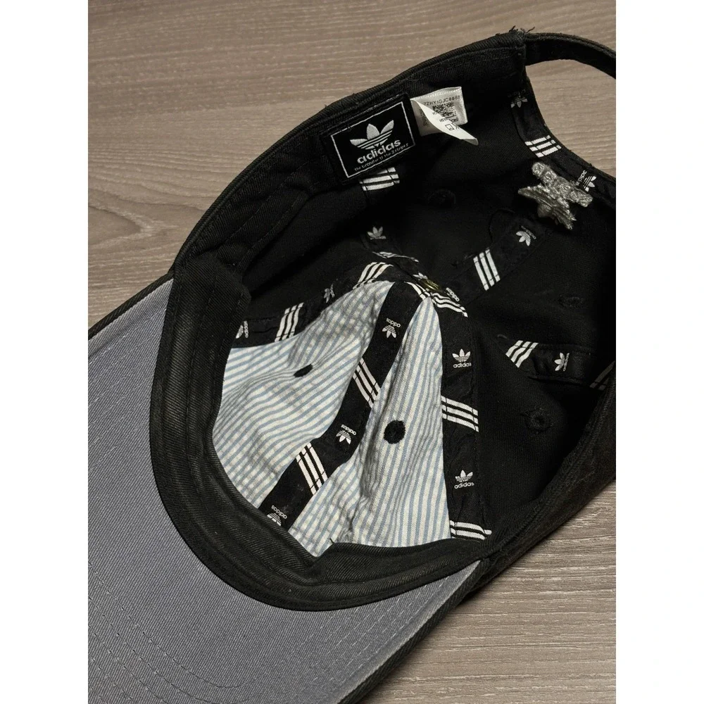 Adidas Originals Trefoil Baseball Cap Black Cotton Adjustable Dad Hat Streetwear